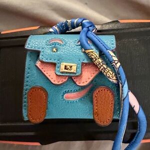 Blue and Pink bag charm.